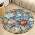 thumbnail image 4 of Boho Vintage Floral Round Rugs -Washable Non-Slip Small Round Area Rug Throw Soft Circle Rugs for Bedroom, Modern Print Indoor Carpet for Entryway Sofa Living Room, 4 of 6