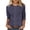 Blue, variant on Women 3/4 Sleeve Crew Neck Vintage Palm Leaf Print T-Shirt, Retro Botanical Loose Casual Blouse Top