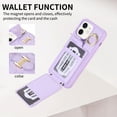 thumbnail image 2 of Nalacover for iPhone 11 Ring Holder Crossbody Wallet Case with Credit Card Slots, Lanyard Shoulder Strap Premium PU Leather Wrist Hand Strap Cover with Kickstand for iPhone 11,Purple, 2 of 11