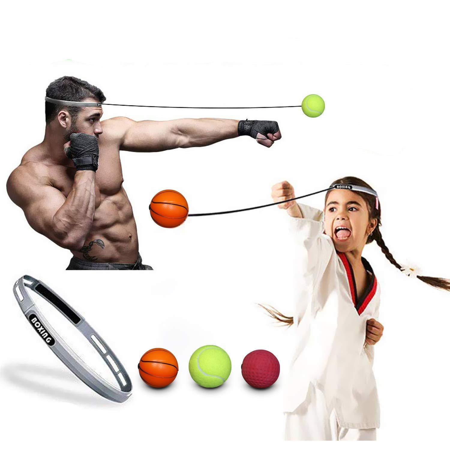 Speed Reflex Fight Ball With Head Band Boxing Training Boxer Punch Exercise DE 