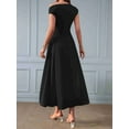 thumbnail image 4 of Women'S Summer 2025 Sleeveless Maxi Dress One Shoulder Casual Slim Swing Pleated Formal Dresses with Pockets Black M, 4 of 8