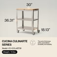 thumbnail image 2 of John Boos Cucina Culinarte Kitchen Cart w/ Shelves & Removable Maple Wood Cutting Board, 2 of 11