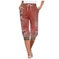 thumbnail image 1 of 2DXuixsh Pantalons pour Femmes Pantalons de Survêtement Capris pour Femmes Pantalons Imprimés Bas Joggers à Cordon pour Entraînement Yoga Course Rouge Taille TG, 1 of 5