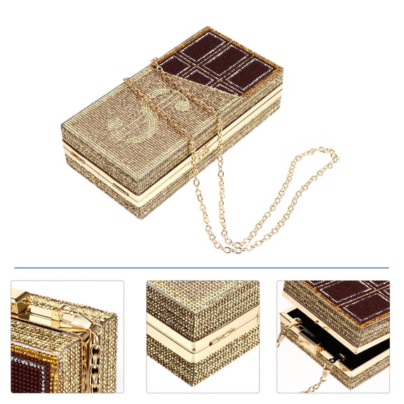 UPOUART Ladies Party Purse Evening Bag Golden 1Pack Women Dinner Party