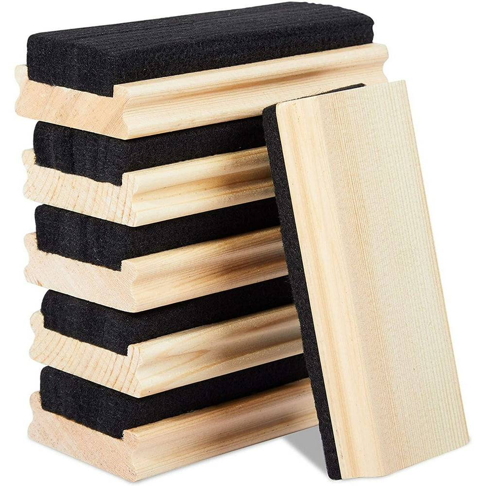 6Pack Dustless Wool Felt Chalkboard Eraser Blackboard Cleaner with