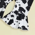 thumbnail image 3 of mgoYE 0-3 Months Baby Girl Clothes Western Baby Girl Clothes Summer Cowgirl Outfit Short Sleeve Romper Bow Boots Cow Print Flared Bell Bottom Pants Set(Red,3-6 Months), 3 of 5