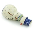 thumbnail image 2 of Polish Pottery 6¼-inch Snowman Candle Holder (Spring Flowers Theme) Hand Painted in Boleslawiec, Poland + Certificate of Authenticity, 2 of 6
