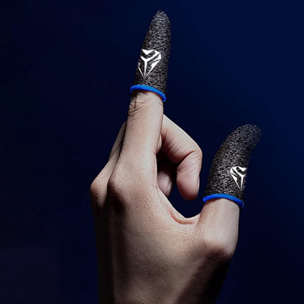 1 par de para dedos sin costuras para juegos - para pantallas táctiles para pulgar a prueba de sudor Azul Hugo Fundas para dedos para juegos