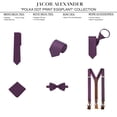 thumbnail image 5 of Jacob Alexander Men's Polka Dot Y-Back Suspenders Braces Convertible Leather Ends and Clips - Eggplant Purple, 5 of 5