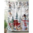 thumbnail image 2 of Red Snowman Christmas Standard Shower Curtain Set, Waterproof Shower Curtains for Bathroom, Xmas Tree Snowflake Truck Wooden Washable Fabric Cloth Bath Curtain for Bathtub with Hooks 72x72 Inches, 2 of 6