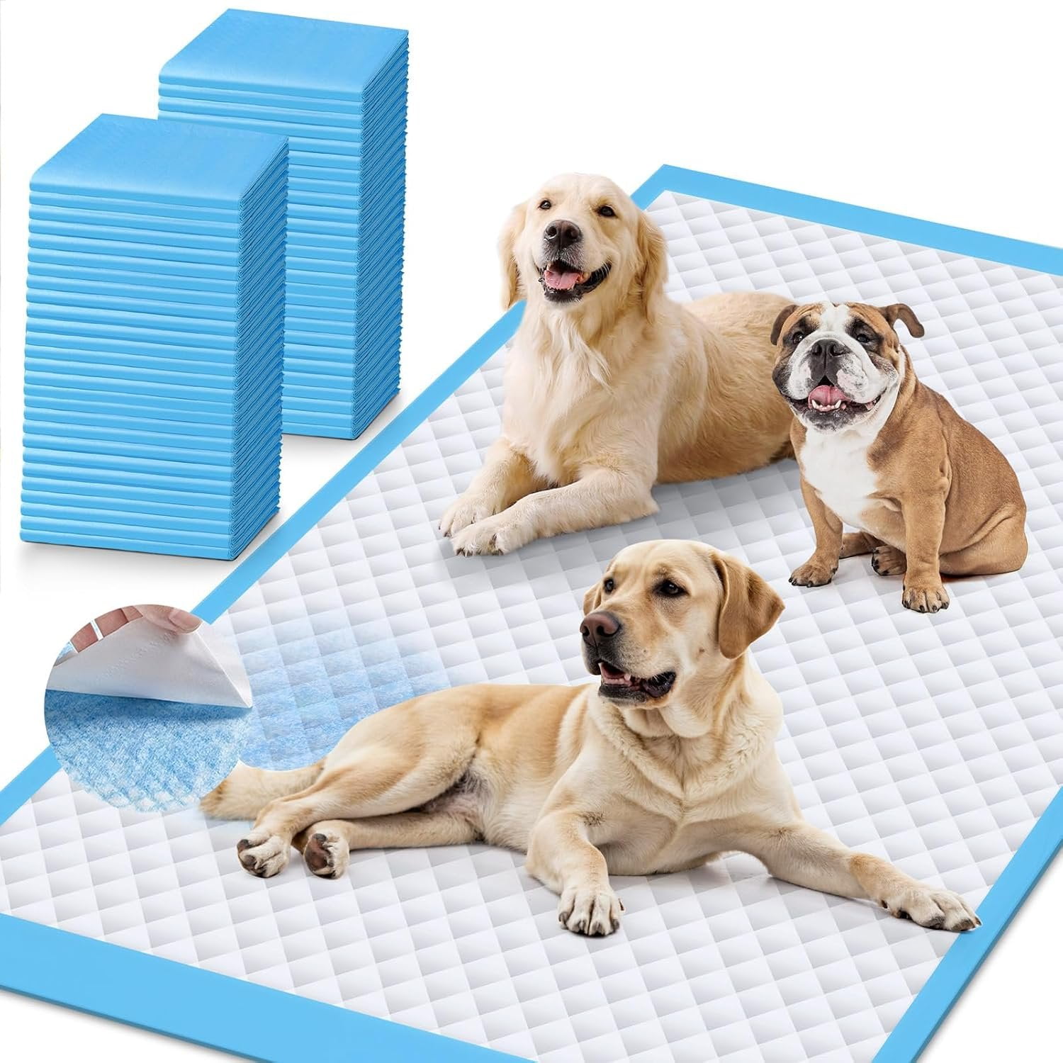 Upgraded XXXXL 31 X47 40 Counts Thicken Super Absorbent & Leak-Proof 6 Layers Puppy Pads , Disposable Potty Pads Pee Pads for Puppy, , Older, Cats, Rabbits