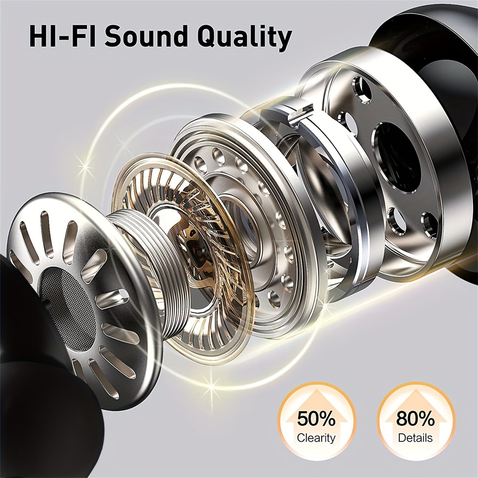 Wireless Earbuds, Bluetooth 5.3 Headphones in Ear with 4 ENC Noise Cancelling Mic, HiFi Stereo Deep Bass Wireless Earphones 40Hrs, in-Ear Earbud Bluetooth Dual LED Display IP7 Waterproof - Red