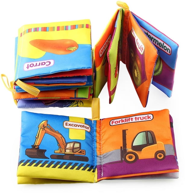 6 libros de baño para bebés, lavables, de tela resistente al color, seguros, con sonido de crujido, libros para bebés a prueba de agua para juegos de educación temprana