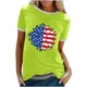 thumbnail image 1 of Camiseta holgada cómoda debajo de la cintura con cuello redondo y estampado elegante para mujer, blusa de manga corta, Tops informales OAVQHLG3B Store lin121212, 1 of 5