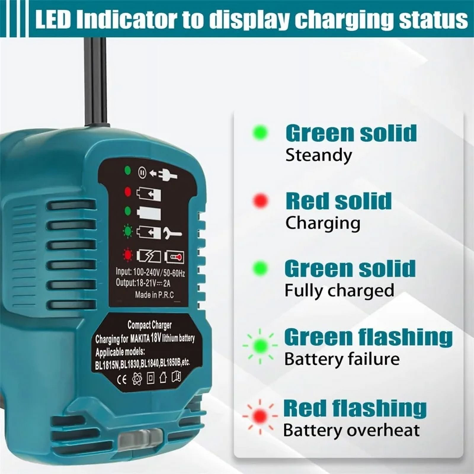 18V 22V Li-ion Battery Charger Lithium Battery Charger For Makita Kobalt Milwaukee Dewalt Bauer Worx  Greenworks Bosch mini Fast Charging/ Car plug /US plug