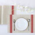 thumbnail image 5 of Uxcell Heat Resistant Red Stripe Tables Mats Placemats Beige 4Pack, 5 of 7