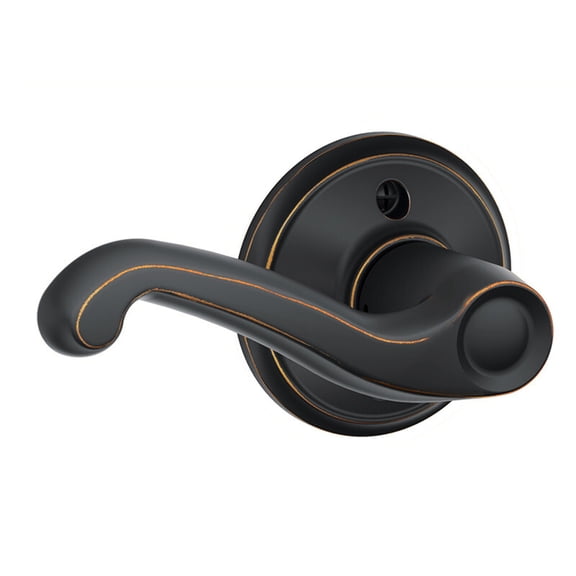 Schlage Residential F170 FLA 716 LH Grade 2 Single Dummy Flair Lever Antique Bronze Finish