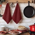 thumbnail image 6 of Vintage Dark Red Kitchen Towels Set of 4, Farmhouse Retro Solid Color Linen Texture Absorbent Dish Towels for Kitchen, Microfiber Hand Towel, Quick Drying Tea Towel for Cleaning Decorative Dishcloths, 6 of 7