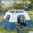 thumbnail image 4 of PORTAL 6 Person Camping Tent with Porch, Family Camping Tent with Tall Height, Water Resitant Large Tent for Camping, Backyard, Blue, 4 of 7