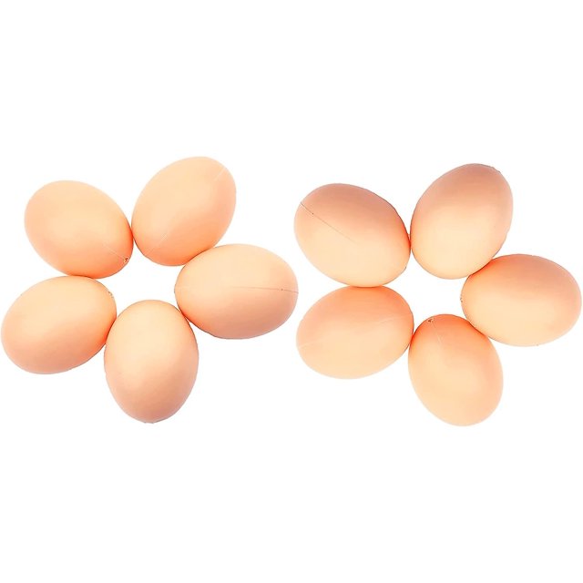 Juego de 10 huevos de plástico falsos, huevos de nido, huevos de gallina falsos, huevos para ayudar a las gallinas a poner huevos artificiales
