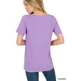 thumbnail image 4 of Zenana Women & Plus Relaxed Fit V-Neck Short Sleeve Basic Jersey T-Shirt Tops, 4 of 4