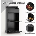 thumbnail image 5 of ONG Storage Wood Bin, Wooden Bread Storage Bins, Decorative Potato and Onion Storage Bin, Potato Bin with Grocery Section, Wooden Vegetable Storage Box with Lid,Black, 5 of 9
