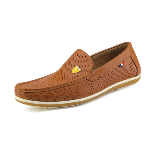 tan flat loafers