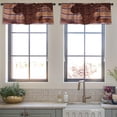 thumbnail image 4 of LALILO Kitchen Curtain Valance Map Africa Wood Wooden Africa Rod Pocket Window Curtain 52"x 18" Set of 2, 4 of 7