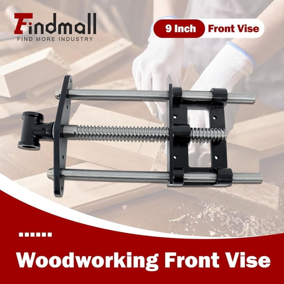 9 Inch Woodworking Front Vise Heavy-Duty Steel and Cast Iron Front Bench Vise - Fit for Woodworking Projects