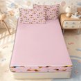 thumbnail image 4 of Erosebridal Color Stripe Sausage Dog Zipper Twin Comforter Sets with Fitted Sheet and 2 Pillowcases,Playful Dot Zipper Bedding Set,Blush Pink,4-Piece,Pink Reversible, 4 of 6