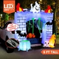thumbnail image 2 of Castillo embrujado inflable de Halloween de 1,8 m con LED de Joiedomi, 2 of 8