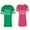 Men Green / Women Pink, variant on Papa Mama Bear Unisex Couple Matching Cotton Jersey style T-Shirt Contrasting stripes on sleeves (Men Green / Women Green) (Men M / Women M)