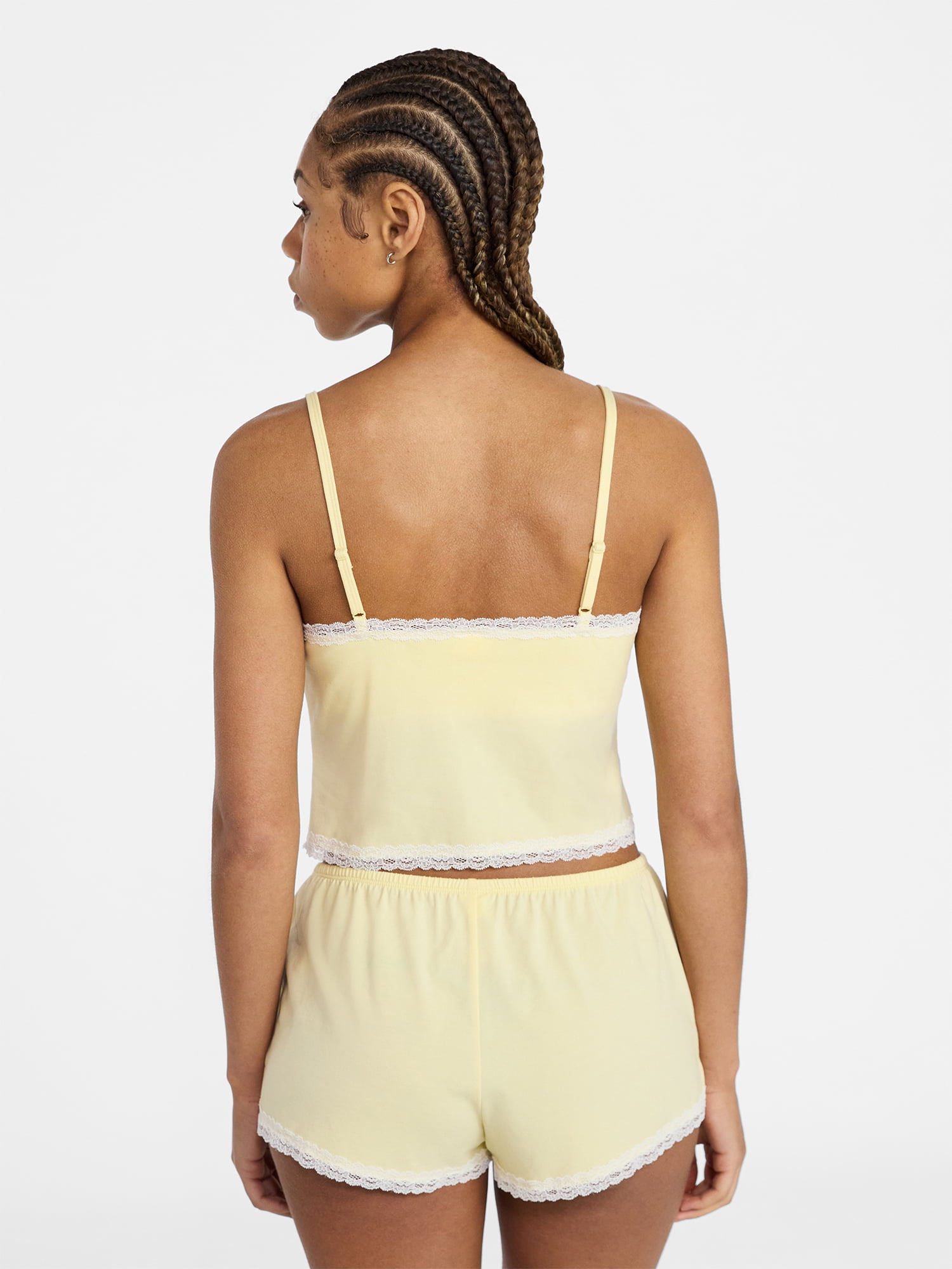 No Boundaries Lace Cami and Shorts Sleep Set, 2-Piece, Women's XXS-3X