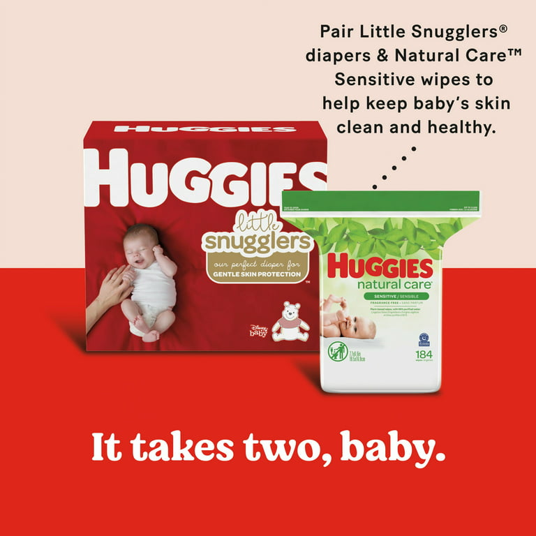 Huggies Natural Care Sensitive Baby Wipes, Unscented, 6 Flip-Top