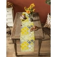 thumbnail image 4 of Table Runner Dresser Scarf 18 x 72 Inch Morocco Geometric Lattice Yellow and Grey Art Graffiti Table Runners Non-Slip Heat Kitchen Dining Table Decor for Kitchen Farmhouse Indoor Outdoor Home Party, 4 of 7
