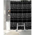 thumbnail image 3 of Split Shower Curtain for Transfer Bench, Black and White Geometric Fabric Shower Curtains for Bathroom, Modern Abstract Art Aesthetics Tub Sliding Transfer Bench Waterproof Bath Curtains 72"x84", 3 of 9