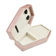 thumbnail image 4 of Caja de joyería de terciopelo Fernando estuche de viaje de joyería rosa, 4 of 8