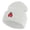 White, variant on Lady Bug Iron on Patched 12 Inch Long Knitted Beanie - Heather Grey OSFM