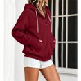 thumbnail image 6 of Hoodies for Women Casual Button Sweatshirt Oversized Fall Clothes Fleece lined, Hooded,Cozy Trendy Pullover Hoodies,Sweatshirts with Pockets For Fall & Winter,Cozy Sweaters， jackets, 6 of 7