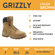 Herman Survivors Mens Grizzly 8 Steel Toe Work Boots