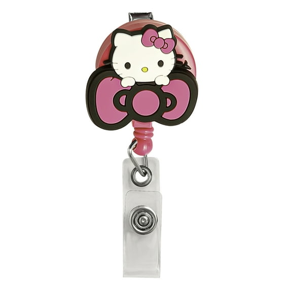 Sanrio Hello Kitty Retractable ID Card Badge Reel with Alligator Clip, 26-Inch