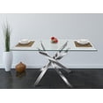 thumbnail image 3 of K-LIVING BELLA ENSEMBLE DE SALLE À MANGER 5 PCS AVEC TABLE RECTANGLE 60" EN VERRE TREMPÉ ET PIÉTEMENT CHROMÉ ET CHAISES EN VELOURS GRIS (1 TABLE ET 4 CHAISES), 3 of 5
