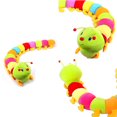 thumbnail image 1 of Shulemin - Oruga de gusano de algodón suave multicolor para niños, juguete para regalo de cumpleaños, 1 of 8