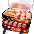 thumbnail image 5 of Hippocampus Double Layered Insulated Lunch Bag with Two Compartments - Large Capacity 7.1x11.4x16.1 Inches Hand-Carry Lunch Bags for Refrigerated Meals, 5 of 6