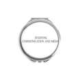 thumbnail image 1 of Citation Étudiant la Communication et les Médias Miroir Compact à la Main Rond Poche Portable Verre, 1 of 3