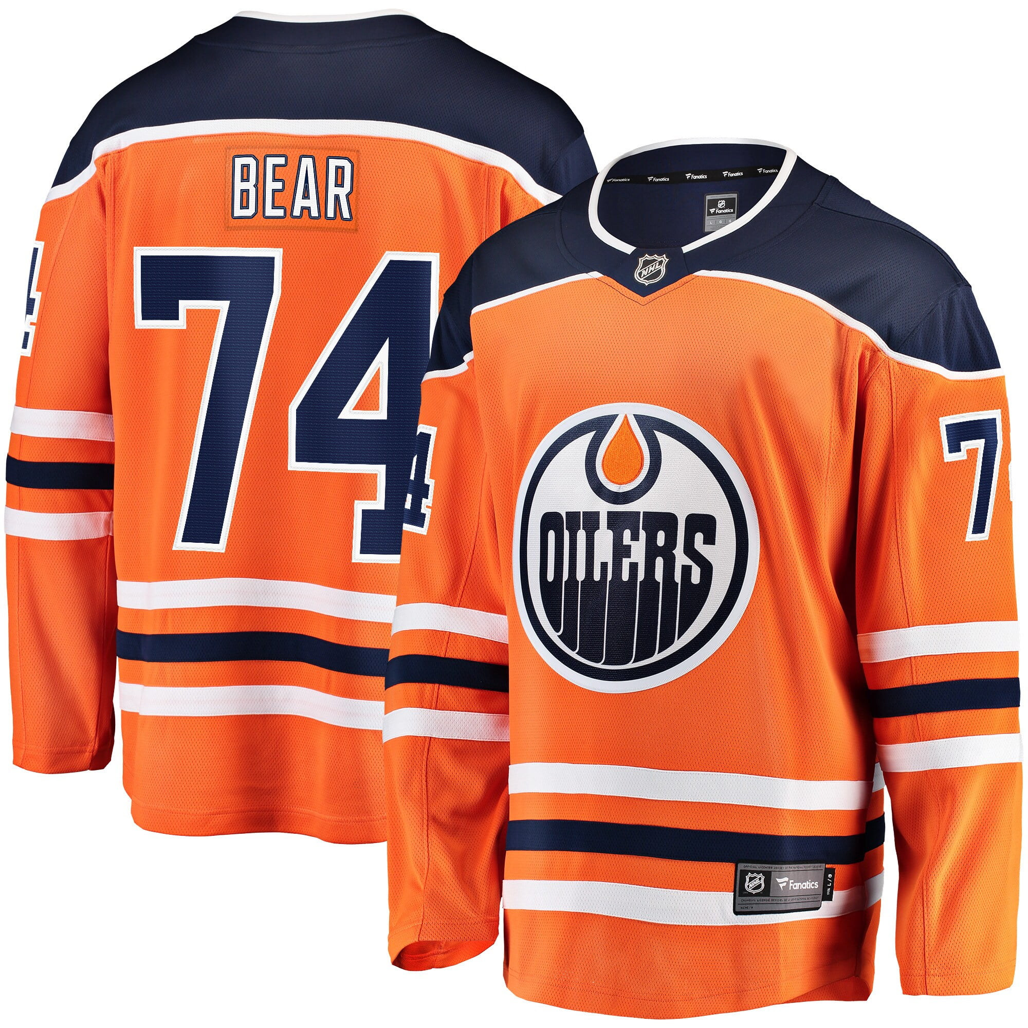 Ethan Bear Edmonton Oilers Fanatics Branded Breakaway Team Color Player Jersey Orange Walmart Com Walmart Com