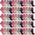 thumbnail image 1 of 60 Pairs of Pink Ribbon Breast Cancer Awareness Ankle/Crew Socks for Women (Assorted D (Crew)), 1 of 4