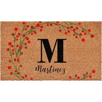 Calloway Mills 114903048M Personalized Christmas Berries Doormat, 30"x48", Letter M