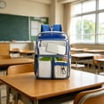 thumbnail image 7 of Backpack Large Clear PVC Heavy Duty Stadium Approved Transparent See Through Multi-Compartment 16.5in College Travel Book Bag by MPOISVA, 7 of 7