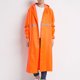 thumbnail image 5 of Chubasquero largo impermeable reflectante grueso Poncho reutilizable impermeable elegante chaqueta de lluvia larga para exteriores naranja XXXL, 5 of 5